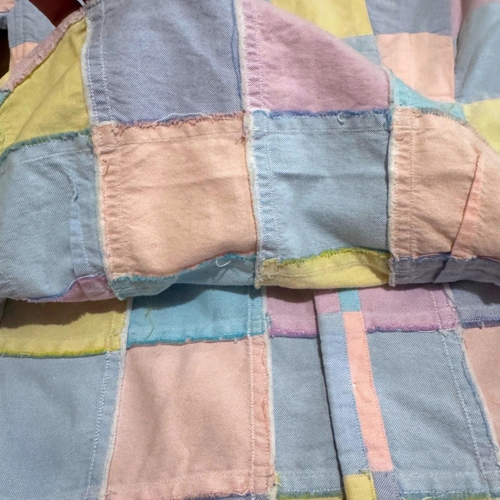 Vintage Ralph Lauren Navy Tag Pastel Patchwork Btn Down Old Money Tailored Sz 6 - Picture 8 of 8